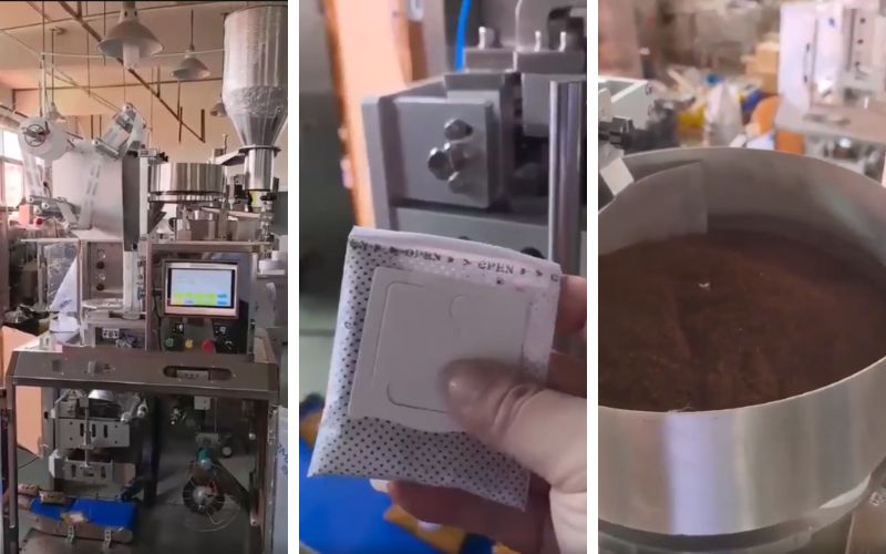 Hình ảnh máy đóng gói cốc định lượng cà phê túi lọc