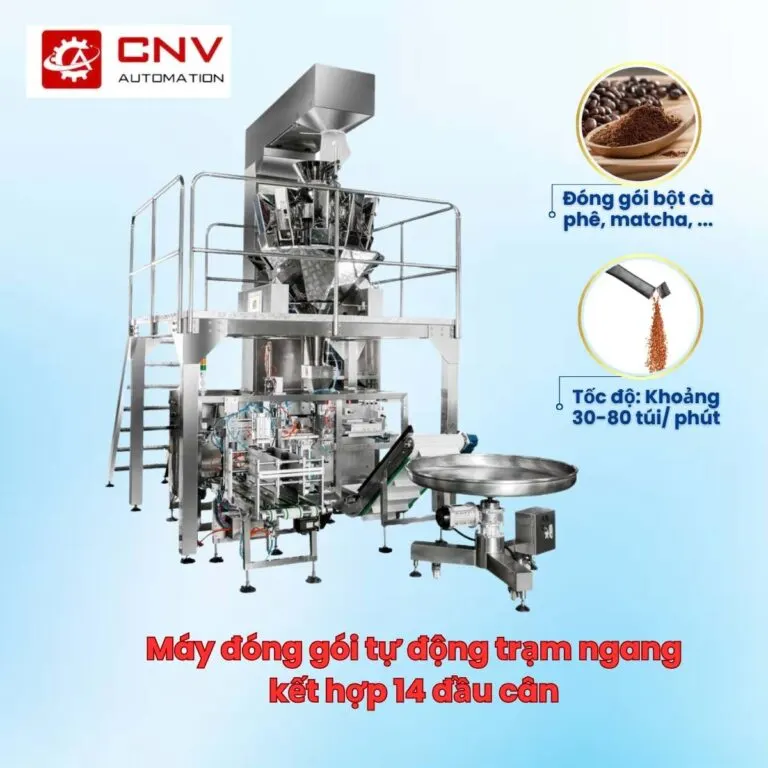Máy đóng gói cà phê rang xay tích hợp van 1 chiều — giải pháp bảo quản hương thơm chuẩn xuất khẩu của CNV Automation
